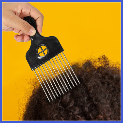 Pettine per capelli in metallo per uomo e donna, 22 x 71 cm, nero, 2 pezzi 2