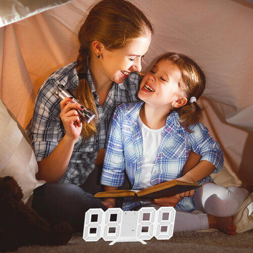 Aesthetic Digital Alarm Clock LED Snooze White 1 Pack 1