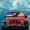 Bald Eagle US Flag Windshield Sunshade for Jeep Wrangler TJ 3
