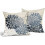 Conjunto de 2 capas de almofada florais em azul acinzentado, 40x40 cm (16x16 polegadas). 2