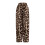 Women's Leopard Print Red Drawstring Wide Leg Pants 6