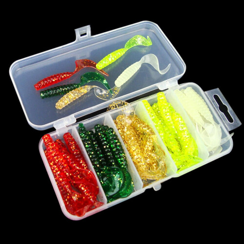 Fishing Bait Soft Plastic Grub Worms 5cm 50PCS 2