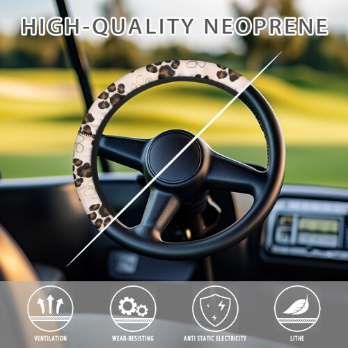 Paw Pattern Steering Wheel Cover for Golf Cart 1 Pack 2