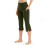 Women's High Waist Stretch Capri Pants Lightweight Solid 3