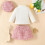 Ensemble robe et robe en tweed rose pour filles, taille 3-4 ans 5
