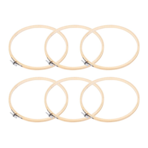 WHAMVOX Round Flower Lace Sewing Frame Set 6 pcs Khaki 2