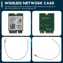 Dual Band Wireless for  9560 AC 9560NGW 1.73Gbps Wifi 802.11Ac  5.0 Wlan Card with MHF4 UF.L Antennas Windows 10