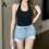 Polyester backless tank top with built-in bra pads, one size 5