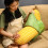 Maize Yellow Floor Cushion 18In Double-Stitched Corn Decor 6