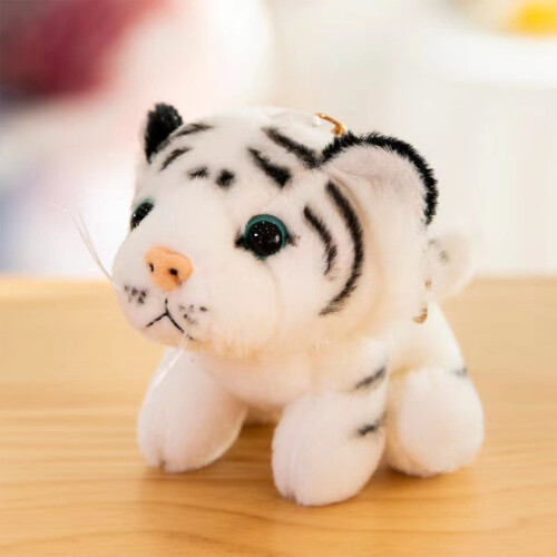 White Tiger Keychain Plush Mini Stuffed Animal with Clip 1
