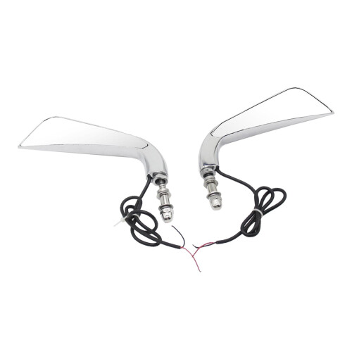 Motorcycle Rearview Mirrors with LED Turn Signal 2 Pack 1