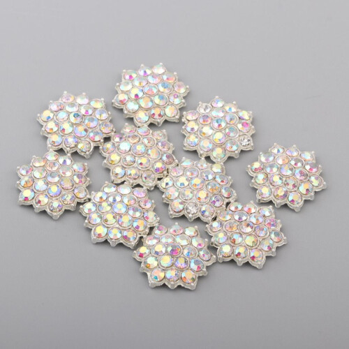 Rhinestone Flower Embellishments Flatback Beads 10 pcs 1