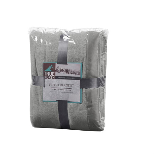 True North Solid Micro Fleece Blanket Grey TN51-0479 1