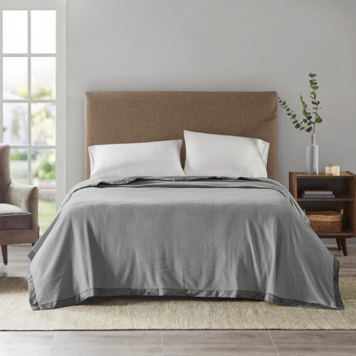 True North Solid Micro Fleece Blanket Grey TN51-0479 2