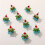 Christmas Tree Glass Crystal Beaded Charms 5 pcs 2