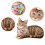 3D Cat Stuffed Throw Pillow with 5 Replaceable Scarves 3