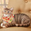 3D Cat Stuffed Throw Pillow with 5 Replaceable Scarves 5