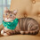 3D Cat Stuffed Throw Pillow with 5 Replaceable Scarves 8