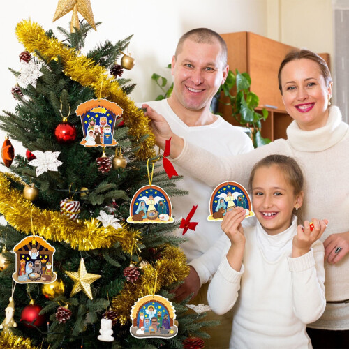 Cartoon Nativity Scene Stickers for Christmas Tree 1