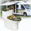 Panda- und Sonnenblumen-WC-Deckelbezug mit elastischem Rand 6