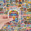 Bus Doodle Stickers Waterproof Decorative 100 pcs 3