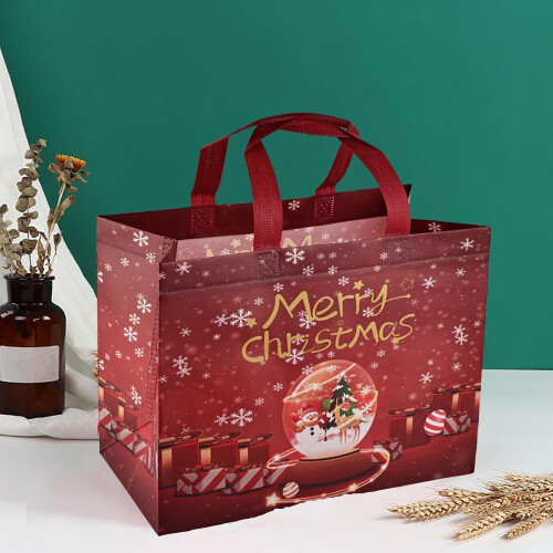 Sacolas de presente de Natal em tecido não tecido, 32 x 17 x 25 cm 1