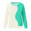 Felpa da donna a blocchi di colore, girocollo, maniche raglan 4