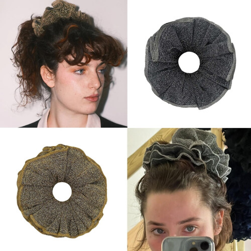 Chouchous épais et surdimensionnés, couleur foncée, élégants, pour queue de cheval 1