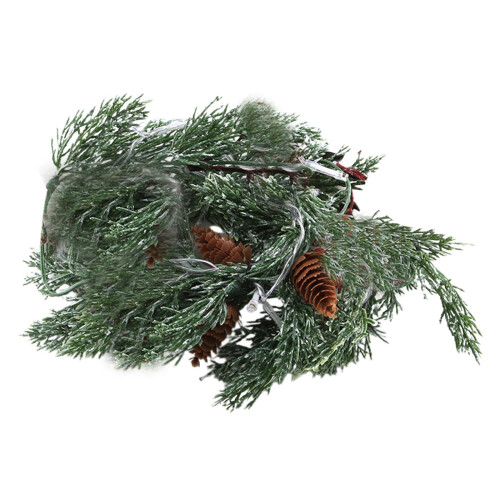 Christmas Mini Bulb Lights with Pine Needle and Red Fruit 1