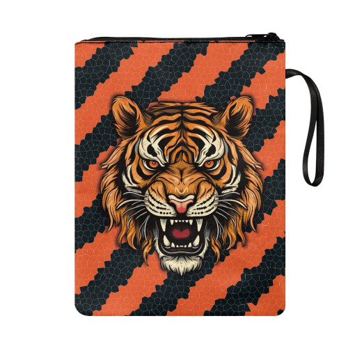 Tigermønster handleveske med bokhylle i polyester, 1-pakning 1