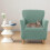 Housse de fauteuil extensible avec accoudoirs pour salon 6