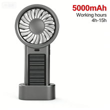 (5000mAh) Solar Handheld Fan Small Desktop Fan USB Light Rechargeable Portable Mini Air Cooled Handheld Fan Suitable For Outdoor Camping Tra