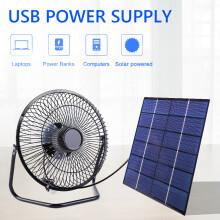 7W 6V Solar Panel With 8 Inch USB Exhaust Fan Multipurpose Solar Panel Exhaust Fan Solar Rechargeable Fan For Pet House Chicken Co
