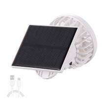 (White) Solar-powered Hat Clip Fan, Dual-power Portable Personal Cooling Device, Suitable For Outdoor Activities, Travel And Work