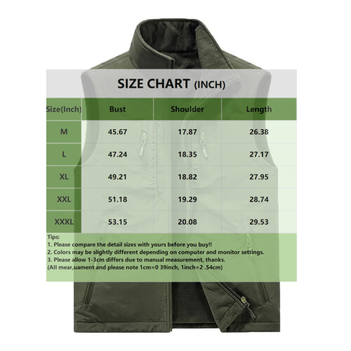 Ανδρικό γιλέκο με επένδυση fleece, πράσινο στρατού, μέγεθος L 1