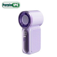 (Purple-1 pc) USB Rechargeable Mini Handheld Fan 3000mAh High-speed Turbine 100-speed Adjustable LED Display Desk Fan Suitable For Travel, Home