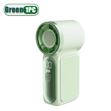 (Green-1) USB Rechargeable Mini Handheld Fan 3000mAh High-speed Turbine 100-speed Adjustable LED Display Desk Fan Suitable For Travel, Home
