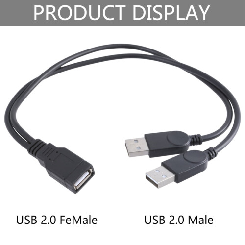 USB 2.0 Y-Splitterkabel (Buchse auf zwei Stecker), 26 cm 2