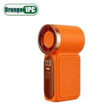 (Orange-1 pc) USB Rechargeable Mini Handheld Fan 3000mAh High-speed Turbine 100-speed Adjustable LED Display Desk Fan Suitable For Travel, Home