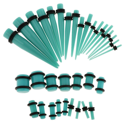 Acrylic Ear Tunnels Jewelry Light Blue 36 Pieces 1