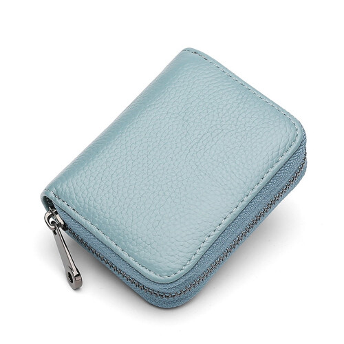 RFID-Blocking Genuine Leather Credit Card Holder Wallet 1