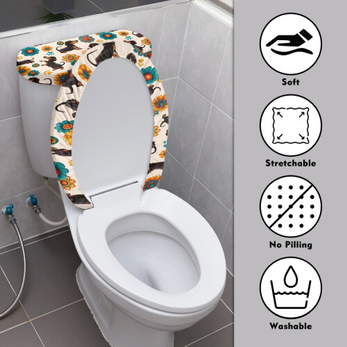 Ensemble de housse de siège de toilette universelle à base élastique 17 x 21 pouces 2