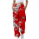 Calça jogger feminina estampada com cordão e blocos de cores. 2