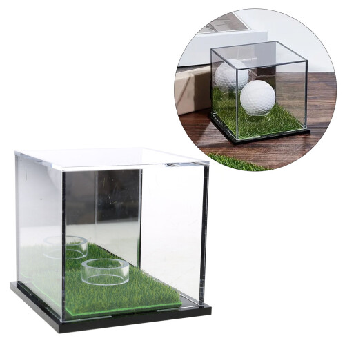 Acrylic golf ball display case square clear stand 1