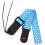 Ukulele Strap Blue Cotton Leather Adjustable 6
