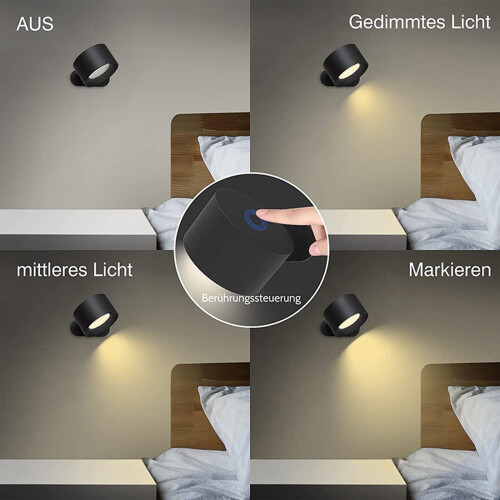 Lampe murale LED sans fil rechargeable par USB (lot de 2) 2