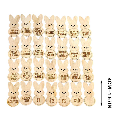 Jetons de récompense Lapin de Pâques colorés (38 pièces) 2