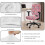 Set van 2 roze bloemen bureaustoelhoezen met elastische stretch 4