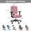 Set van 2 roze bloemen bureaustoelhoezen met elastische stretch 5