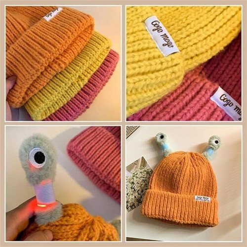 Little Monster LED Knit Beanie Γυναικείο Χειμερινό Καπέλο για Κορίτσια 2
